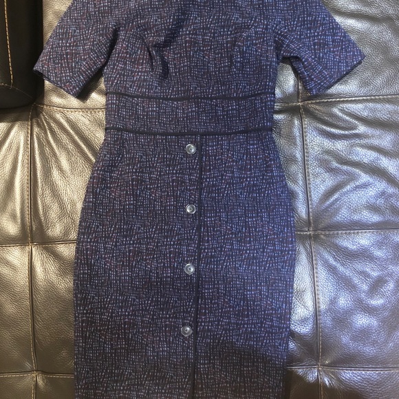 Preowned Lela Rose jacquard seamed midi dress - Picture 7 of 8